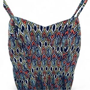 Mid-2000's Colorful Geometric Print Dress